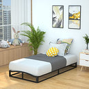 AMAZON BASICS METAL PLATFORM BED FRAME WOOD SLAT SUPPORT 06PBECBF-TT TWIN BLACK - Like New