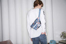 HERSCHEL SEVENTEEN WAIST PACK RAVEN CROSSHATCH 3.5L - GRAY - Like New