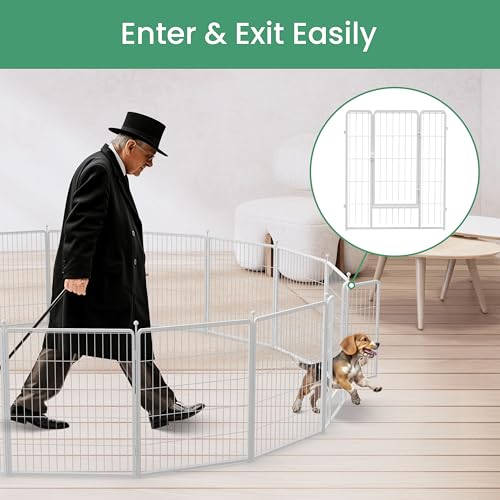 SIMPLE DELUXE DOG PLAYPEN, 32" HEIGHT 8 PANELS FENCE WITH ANTI-RUST COATING - Like New