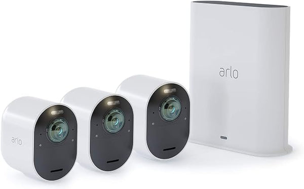 Arlo Ultra - 4K UHD Wire-Free Security 3 Camera System In/Outdoor VMS5340-100NAR Like New