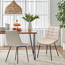 NicBex Velvet Dining Chairs Upholstered Reception Tufted Accent 2pcs - Khaki - Brand New