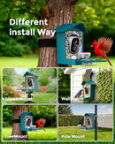 Devo Solar Smart Bird Feeder with Camera WiFi Outdoor AI ID 2.5K HD - Blue - Like New
