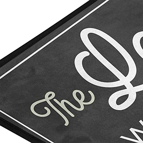 JUNZAN RETRO LAUNDRY ROOM SIGN RUNNER RUG NON-SLIP 39X20 INCH - BLACK AND WHITE - Like New