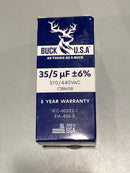 BUCK TAPE AS TOUGH AS A BUCK 35+5UF 35/5 MFD ±6% DUAL RUN ROUND START CAPACITOR - Like New