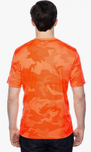 CW22 Hanes Champion Short Sleeve Double Dry T-Shirt Safety Orange Camo XL Like New