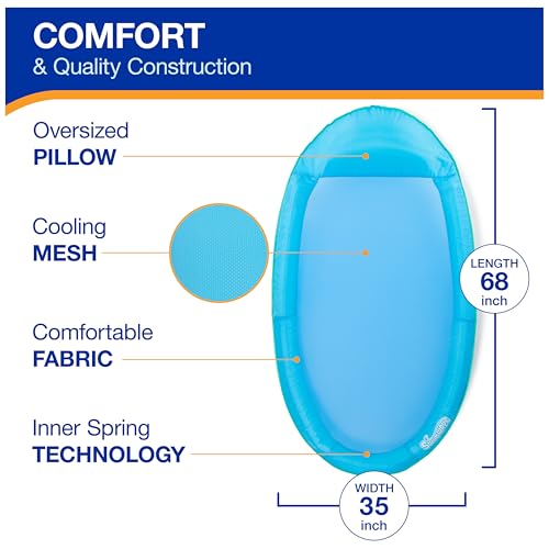 SWIMWAYS SPRING FLOAT PREMIUN BLUE LOUNGE CHAIR - BLUE - Brand New