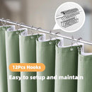 LACYAN 3 IN 1 WATERPROOF WAFFLE WEAVE SHOWER CURTAIN 12 HOOKS 72X72 - GREEN - Like New