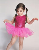 Arshiner Girls Dance Tutu Dress Sparkly Sequin Ballet Leotards Cross Hot Pink - Brand New