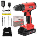 MANUSAGE 20V CORDLESS DRILL SET WITH CHARGER MS-649270918693 - BLACK - Like New