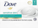 Dove Sensitive Skin Beauty Bar Unscente4oz(Pack of 8) - WHITE - Brand New