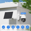 AUHAVOR SOLAR SECURITY CAMERAS WIRELESS OUTDOOR PTZ 360 WIFI CAMERA WHITE - Like New
