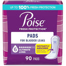 Poise Incontinence Pads for Women 6 Drop Long 90 ct - B0154QEQ4K - Brand New