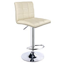 Leopard Modern Square PU Leather Adjustable Bar Stools Square Backs - Grey - Brand New