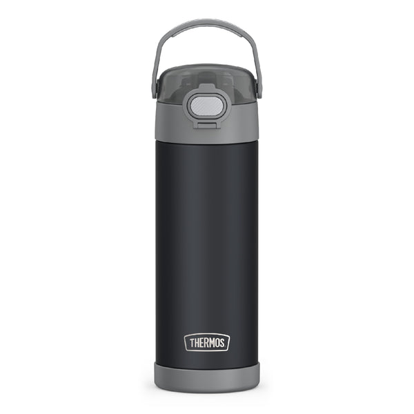 THERMOS FUNTAINER 16 OUNCE BOTTLE WITH WIDE SPOUT LID F41103CH6 - MATTE CHARCOAL - Like New