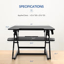 FLEXISPOT Height Adjustable Standing Desk Converter - 27''  - Black - Like New