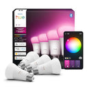 Philips Hue Smart LED A19 Bulb 4-Pack, White Color Ambiance, E26 Base, 7.2W - Like New