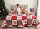 Kebury Quilt Set Full/Queen Size Christmas Rustic Quilt Set B0B4G43CCL - Red - Brand New