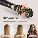 NAJUKYY HAIR BRUSH 6 IN 1 DETACHABLE DRYER STYLER CURLING SCALP MASSAGE - BLACK - Like New