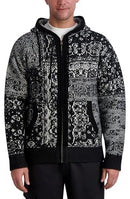 WL3S4308 KARL LAGERFELD MEN ABSTRACT PATTERN HOODED SWEATER SIZE S - BLACK/WHITE - Brand New
