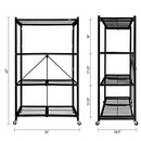 Origami R5 4-Shelf Heavy-Duty Folding Storage Rack, Black WHEELS - BLACK - Like New