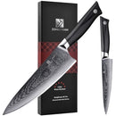 ZONGCHUAN 8C PRO DAMASCUS KITCHEN KNIFE SET 2PC - BLACK/SILVER - Brand New