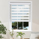 MiLin Cordless Zebra Shades Blinds for Windows, 47" W x 64" H - Snow White - Brand New