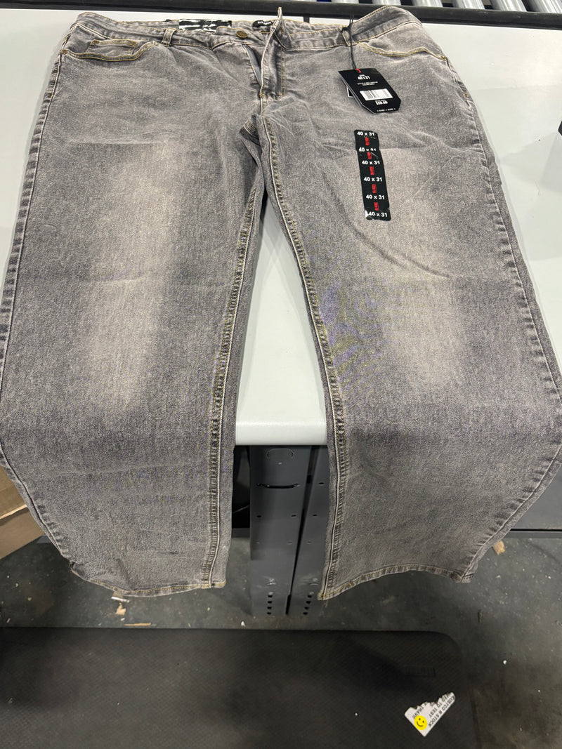 BLU ROCK MEN'S FLEX STRETCH SLIM FIT STRAIGHT JEANS SIZE: MEN 40X31 - DARK GRAY - Brand New