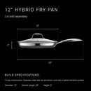 HEXCLAD 14 INCH HYBRID NONSTICK FRYING PAN STAY-COOL HANDLE ALL COOKTOPS SILVER - Like New