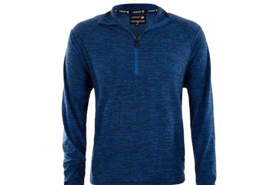 CANADA WEATHER GEAR MEN'S SUPREME SOFT SPACE DYE 1/4 ZIP PULLOVER - L - NAVY - Brand New