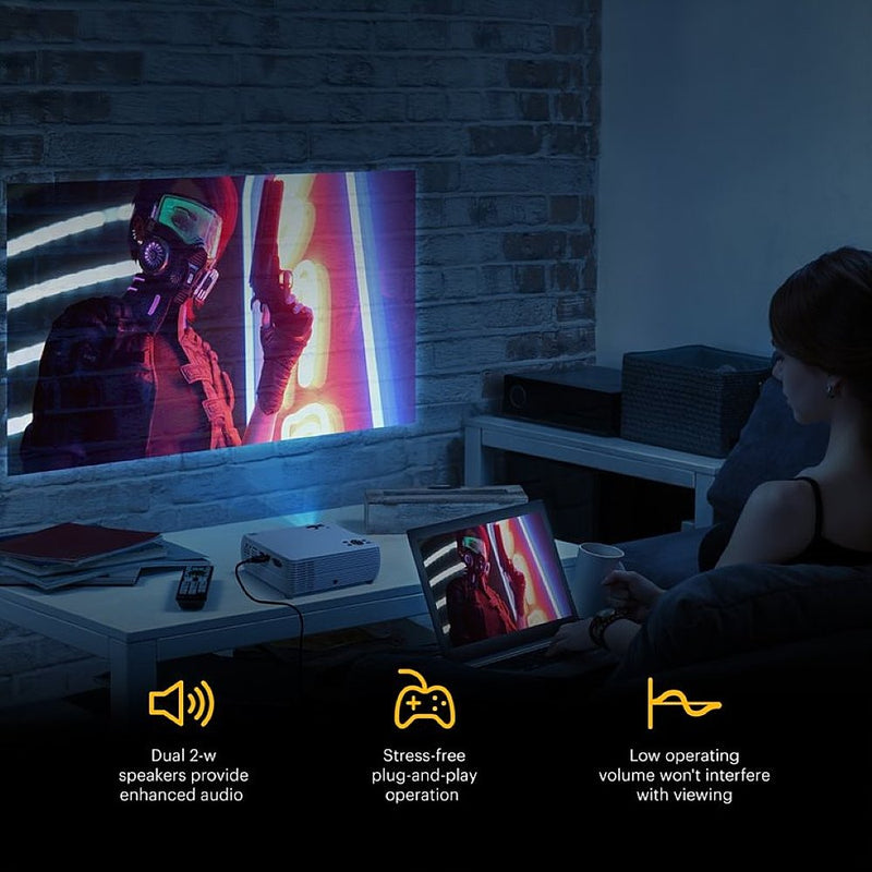 Kodak FLIK X7 Home Projector 720p Portable Small Home Theater System w/1080p - Like New