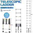 RIKADE TELESCOPIC LADDER 10.5FT ALUMINUM TELESCOPING LADDER NON-SLIP 330LB - Like New