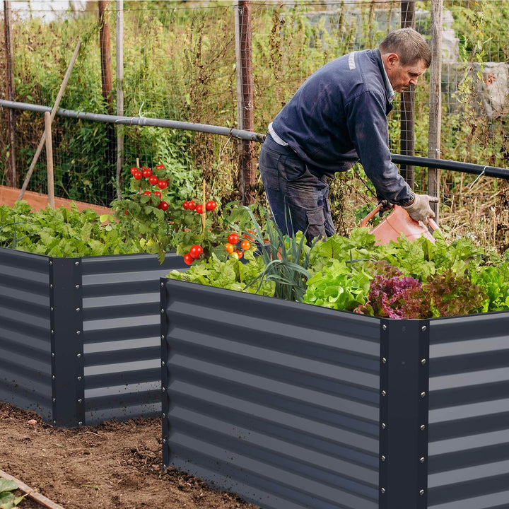 SAVANA GALVANIZED RAISED GARDEN BED 48"L×36"W×24"H, TITANIUM GRAY - GRAY - Like New