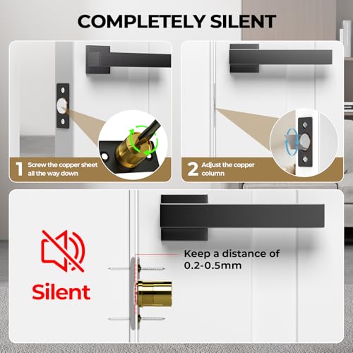 TONITRUI SILENT BALL CATCH, ADJUSABLE STRONG MAGNET DOOR CATCH (8 PACK, BLACK) - Like New
