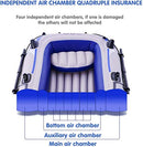 EPROSMIN 4 Person Inflatable Boat Canoe 【Blue+Gray】 9FT Raft Inflatable Kayak - Brand New