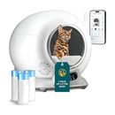 PETCOVE SELF-CLEANING AUTOMATIC LITTER BOX - WHITE / GRAY - Like New