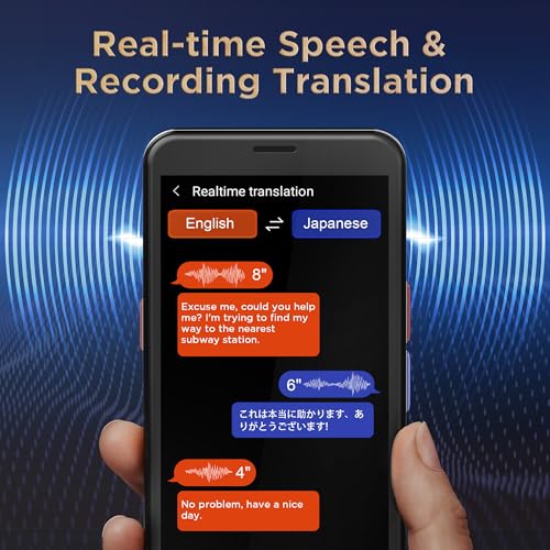 AI Language Translator Device, Voice Recorder Real-Time Translation A60 - Black - Like New