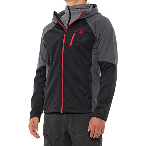Spyder Men's Soft Shell Jacket - SIZE: MEN L - BLACK/GRAY - Brand New