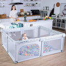 ANGELBLISS BABY PLAYPEN WITH STAR PRINT 50"X50" - GRAY - Like New