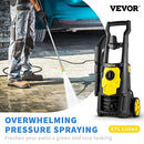 VEVOR ELECTRIC PRESSURE WASHER, 2000 PSI 1.76 GPM, HOSE, FOAM CANNON - BLACK - Like New