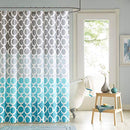 90 BY DESIGN LAB DANI PRINTED 72X72 SHOWER CURTAIN TEAL MULTICOLOR GRAY - Like New