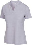 THREE SIXTY SIX WOMEN’S COLLARLESS GOLF POLO SHIRT - SIZE : S - MID TOWN GRAY - Like New
