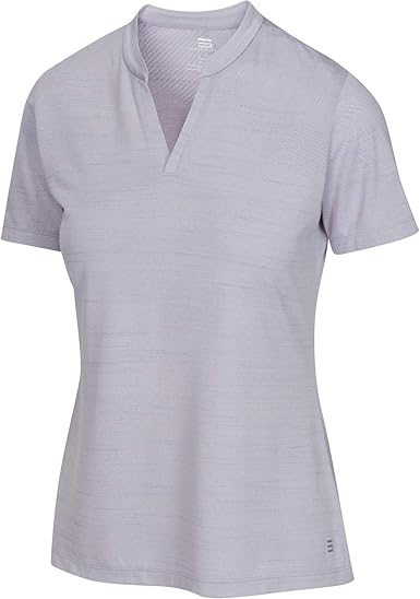 THREE SIXTY SIX WOMEN’S COLLARLESS GOLF POLO SHIRT - SIZE : S - MID TOWN GRAY - Like New