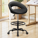 BESTFAIR OFFICE DRAFTING CHAIR - BAR STOOLS WITH BACK SUPPORT - BLACK - Like New