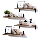 POTRAS Floating Shelves for Bedroom Rustic Wood Wall 4 Pack B09T2DFGKQ - Brown - Brand New