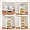 CTSNSLH 4 Tier Plastic Storage Bins and Boxes Organizer - 27Qt Stackable Lids - Like New