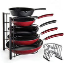 SAGLER 1 PAN ORGANIZER AND POT LID ORGANIZER 6 TIER SET OF 2 BRONZE - BLACK - Like New