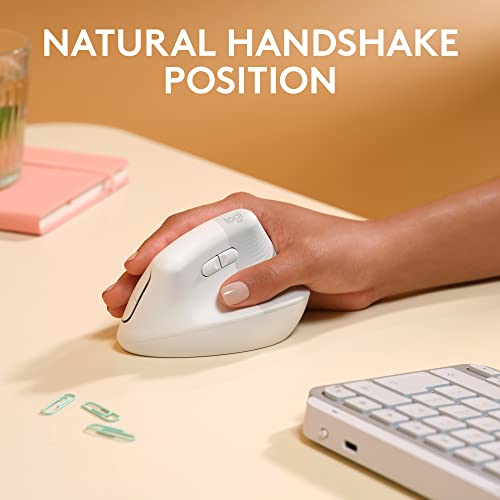 Logitech Lift for Mac Wireless Vertical Ergonomic Mouse, 910-006471 - Off White - Like New