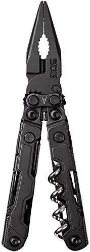 SOG POWERLITRE MINI UTILITY MULTI-TOOL 19 LIGHTWEIGHT TOOLS PL1002-CP - BLACK - Like New