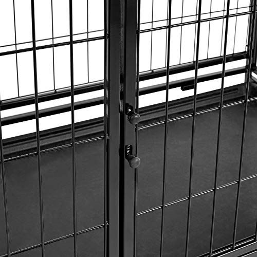 AMAZON BASICS PORTABLE HEAVY DUTY STACKABLE DOG & PET KENNEL WITH TRAY - BLACK - Like New