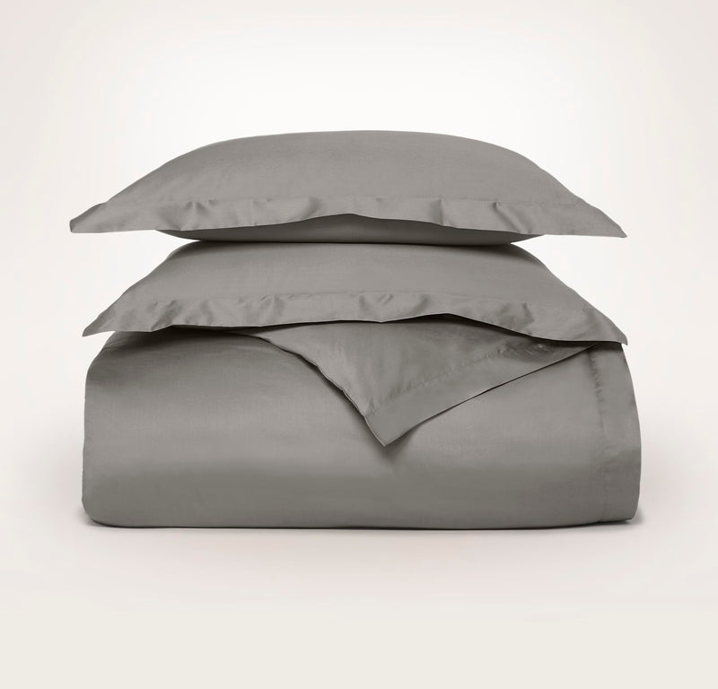 BOLL & BRANCH SIGNATURE HEMMED DUVET KING/CAL KING, STONE - LUXURY 100% COTTON - Brand New